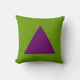 Triangle Colours - Plum and Avocado Throw Pillow