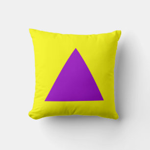 Triangle Colours - Purple and Yellow Throw Pillow