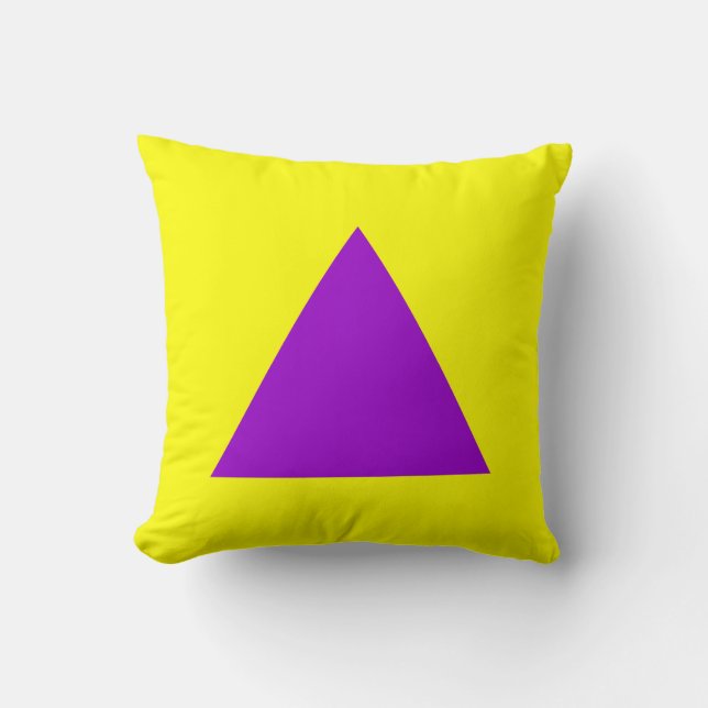 Triangle Colours - Purple and Yellow Throw Pillow (Front)