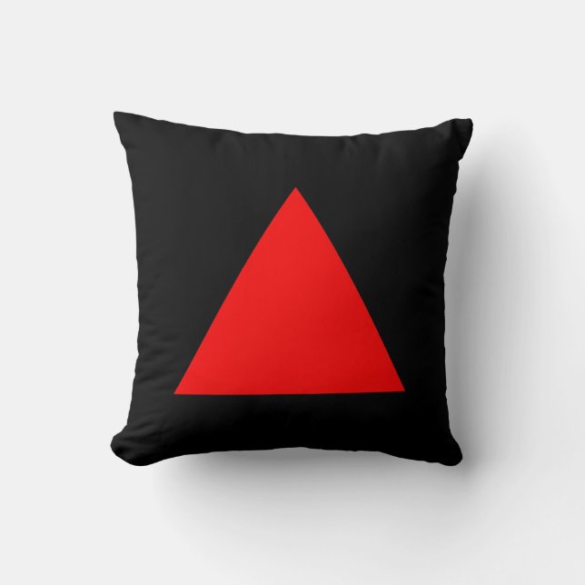 Triangle Colours - Red and Black Throw Pillow (Front)