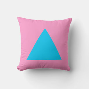 Triangle Colours - Sky Blue and Pink Throw Pillow