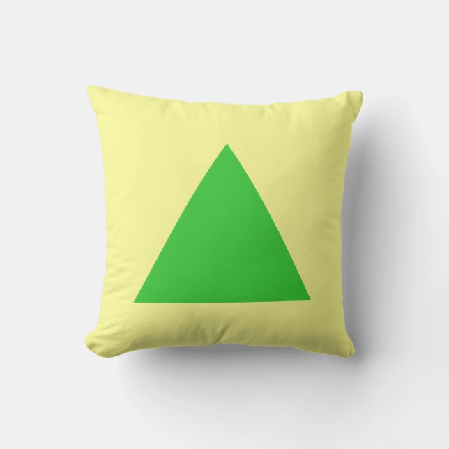 Triangle Colours - Spring Green and Lt Yellow Throw Pillow (Front)