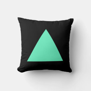 Triangle Colours - Turquoise and Black Throw Pillow