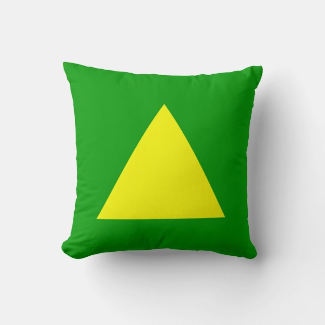 Triangle Colours - Yellow and Grass Green Throw Pillow (Front)