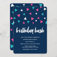 Triangle Confetti Birthday Party Invitation