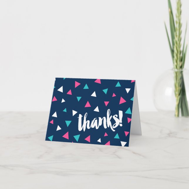 Triangle Confetti Thank You Note Card (Front)