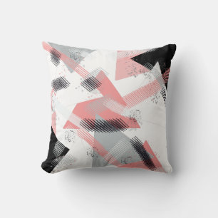Triangle d'art abstrait Coussin Corail pêche