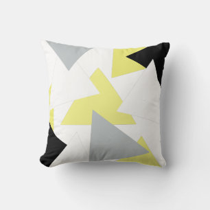 Triangle d'Art Abstrait Pyramide Coussin Jaune