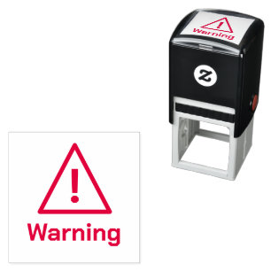 Triangle Exclamation Point ! Mark Warning Message Self-inking Stamp