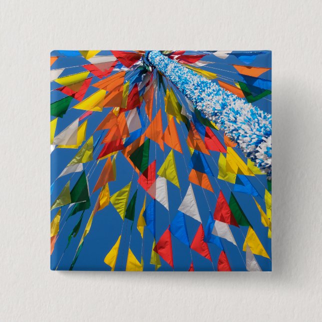 Triangle Flag Decoration 2 Inch Square Button (Front)