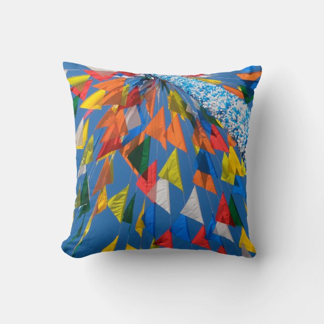 Triangle Flag Decoration Throw Pillow (Front)