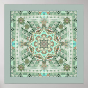 Triangle Four Winds Mandala Poster Print