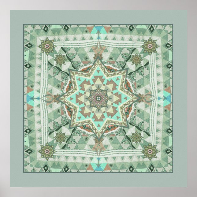 Triangle Four Winds Mandala Poster Print (Front)
