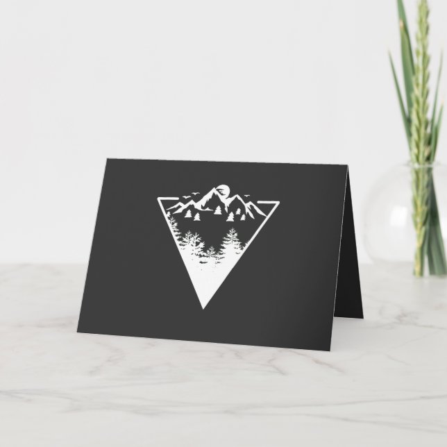 Triangle frame artwork with wilderness landscape holiday card (Front)