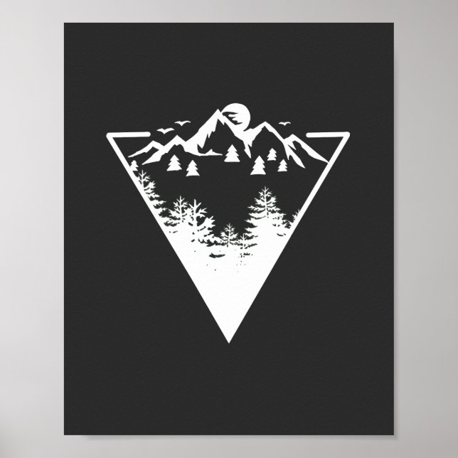 Triangle frame artwork with wilderness landscape poster (Front)