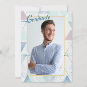 Triangle Frame Photo Graduation Invitation
