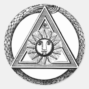 Triangle Freemason Snake Classic Round Sticker