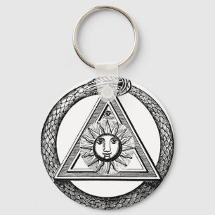 Triangle Freemason Snake Keychain