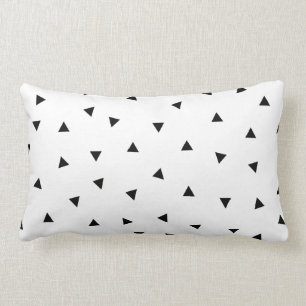 triangle geo rectangle shape // black + white lumbar pillow