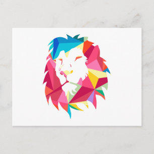 Triangle Geomatric Lion Postcard