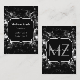 Triangle Geometric Black and White Smoky Monogram Business Card
