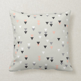 Triangle geometric pillow pink and grey
