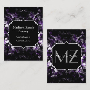 Triangle Geometric Purple Smoky Galaxy Monogram Business Card