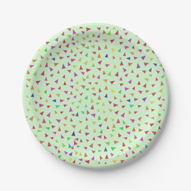 Triangle Geometric Shape Art Paper Plate (Front)