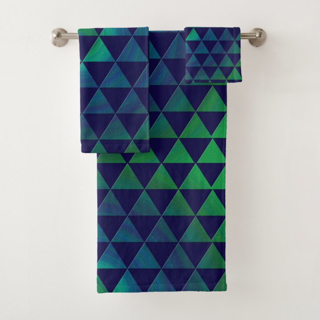 Triangle géométrique Mandala vert bleu (En situation)