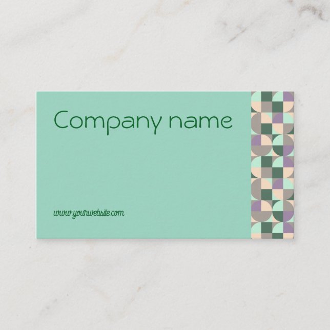 Triangle green turquoise  grey QR Business Card (Front)