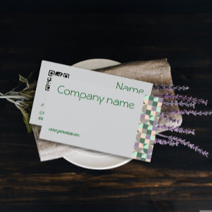 Triangle green turquoise grey QR Business Card