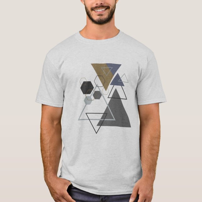 Triangle Hexagon Shapes/Abstract T-Shirt (Front)