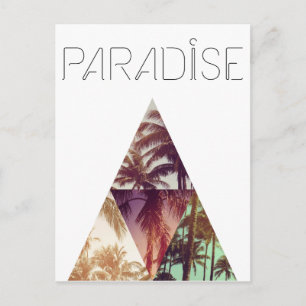 Triangle hipster palms paradise postcard