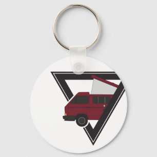 triangle maroon bus keychain