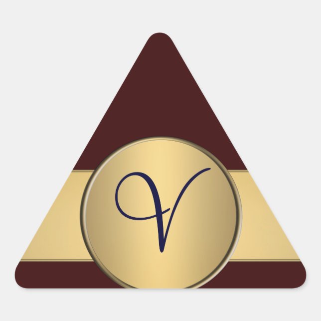 Triangle monogram sticker - Customized (Front)