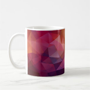 triangle mosaic background with transparencies in coffee mug