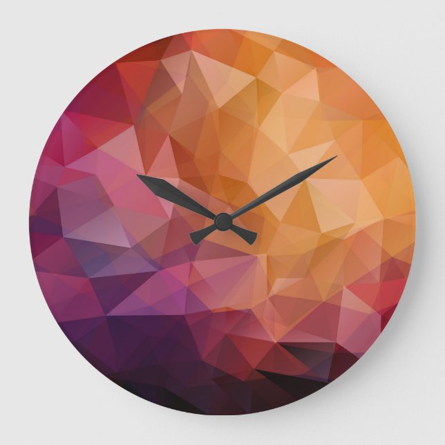 Triangle Mosaic: Dark Vintage Large Clock (Front)