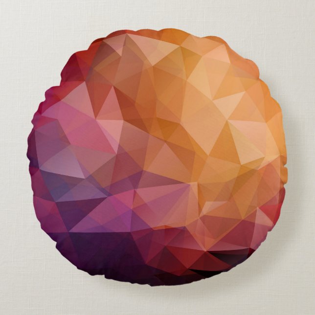 Triangle Mosaic: Dark Vintage Round Pillow (Front)