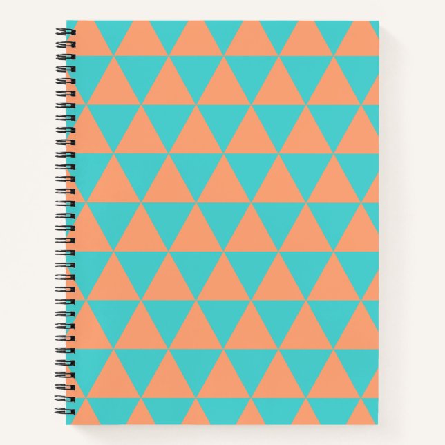 Triangle Pattern Orange and Light Blue Notebook (Front)