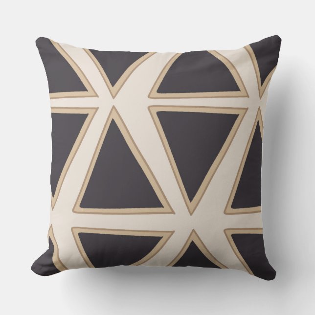 Triangle pattern outdoor pillow modern garden (Front)