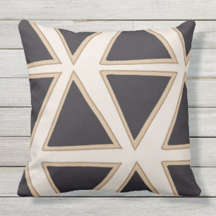Triangle pattern outdoor pillow modern garden