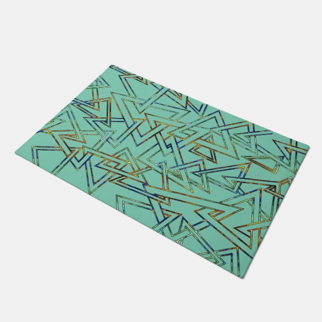 Triangle Pattern outline + your backgr. & ideas Doormat (Angled)