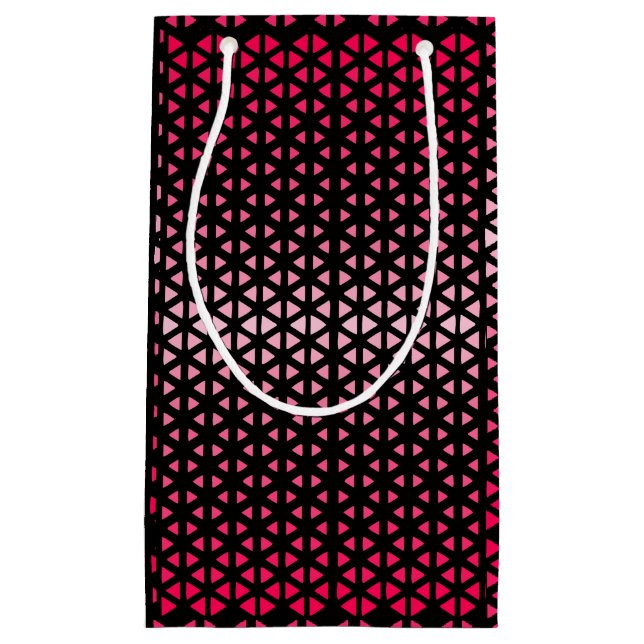 Triangle.Pattern.shade.pink.02 Black BG Small Gift Bag (Front)