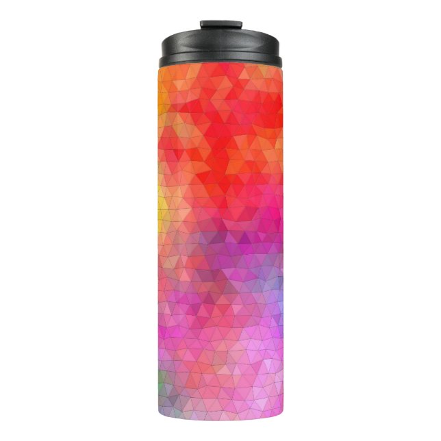 Triangle pattern with colour mixing background. ab thermal tumbler (Front)