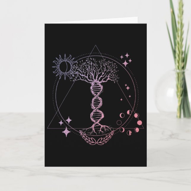 Triangle Phases Moon And Tree Life Dna - Esoteric  Card (Front)
