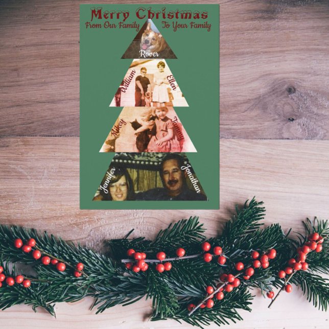 Triangle Photo Arbre de Noël Carte de voeux pliée (Créateur téléchargé)