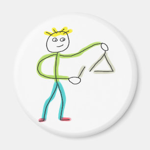 Triangle Playing Stickman Magnet