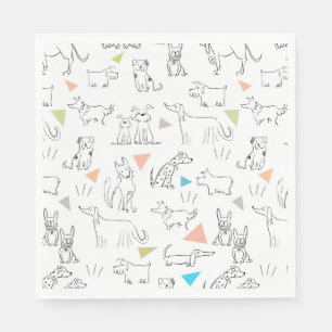 Triangle Pop Doodle Dogs Paper Napkins