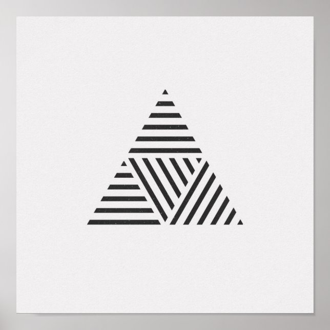 Triangle réduit minimaliste Poster noir et blanc (Devant)