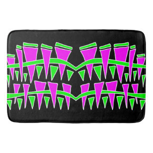 Triangle Rows Pink Green Dodle44c Bath Mat